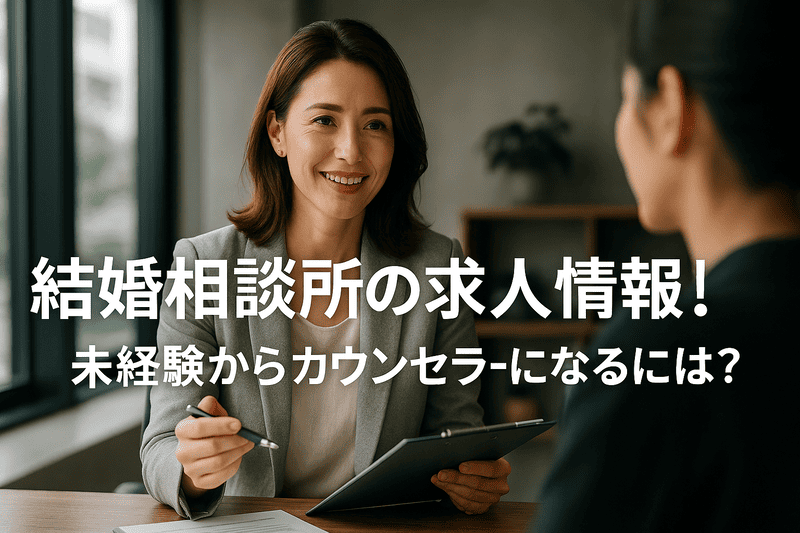 結婚相談所の求人情報徹底解説！未経験からカウンセラーになるには？